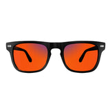 Sleepaxa AstroLuxe Jet Black red circadian sleep glasses blocking 100% blue light to 550nm